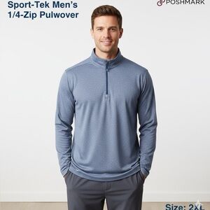 Sport-Tek Men's Light Blue / grey  Zip Pullover - 2XL